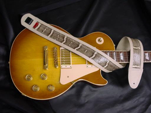 Cobra Snakeskin Inlaid in Bone Leather