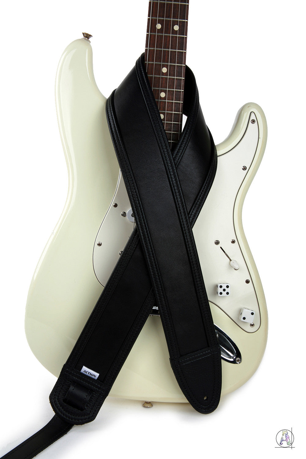 Blackheart 100 - Soft Cabretta Leather and Black Cowhide Guitar Strap