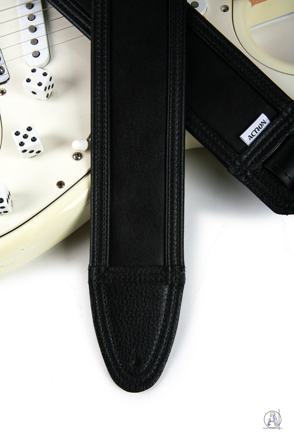 Blackheart 100 - Soft Cabretta Leather and Black Cowhide Guitar Strap