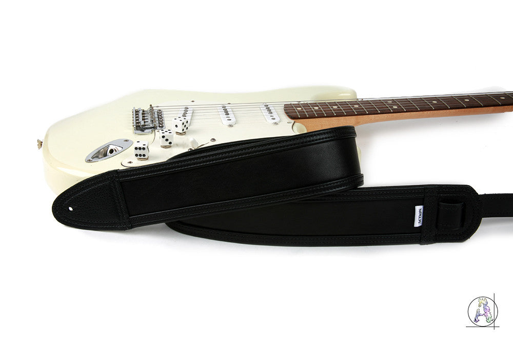 Blackheart 100 - Soft Cabretta Leather and Black Cowhide Guitar Strap
