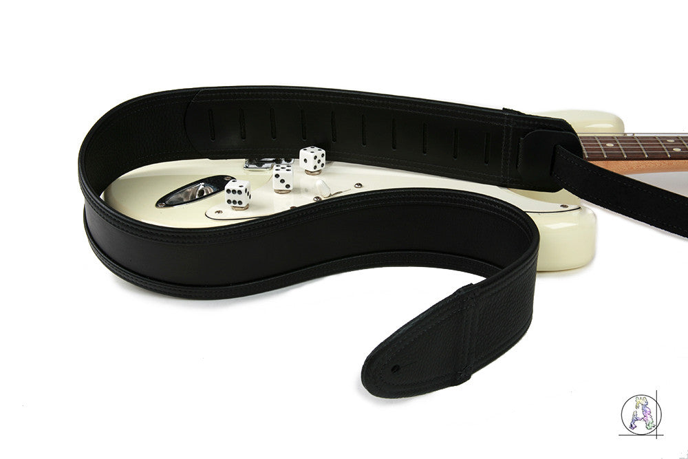 Blackheart 100 - Soft Cabretta Leather and Black Cowhide Guitar Strap