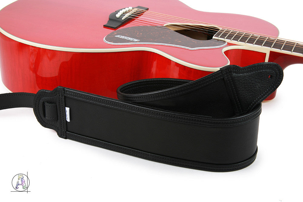 Blackheart 200 - Soft Cabretta Leather and Black Cowhide Guitar Strap