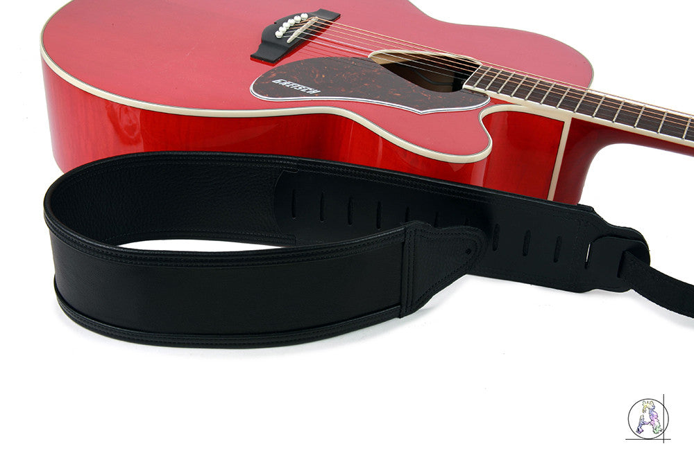 Blackheart 200 - Soft Cabretta Leather and Black Cowhide Guitar Strap