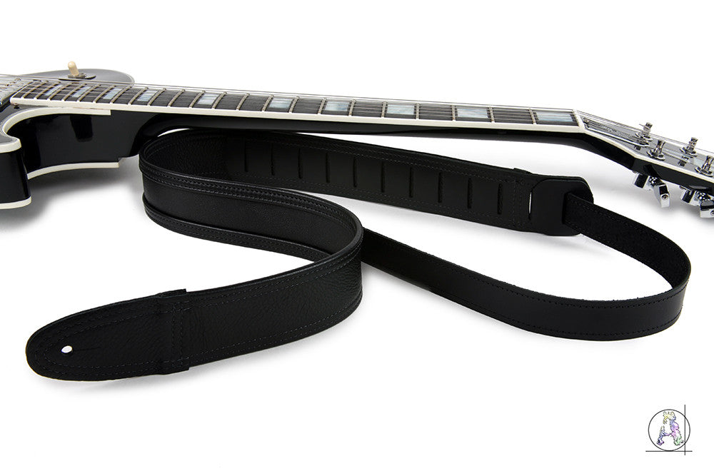 Blackheart 80 - Soft Cabretta Leather and Black Cowhide Guitar Strap