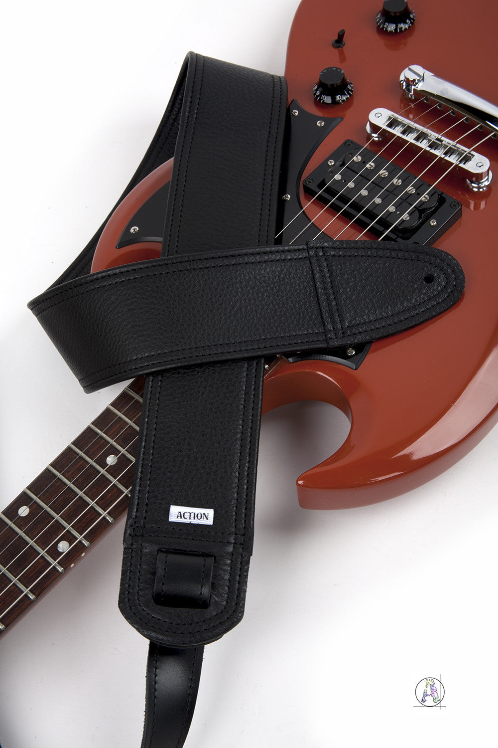 Simply Classy Black 100 Leather Guitar Strap