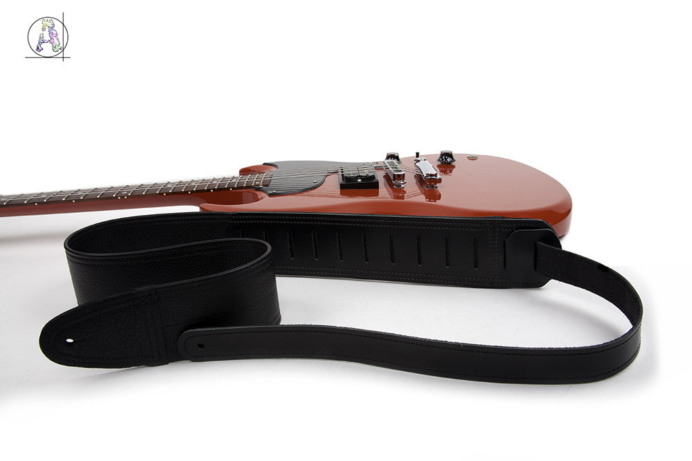 Simply Classy Black 100 Leather Guitar Strap