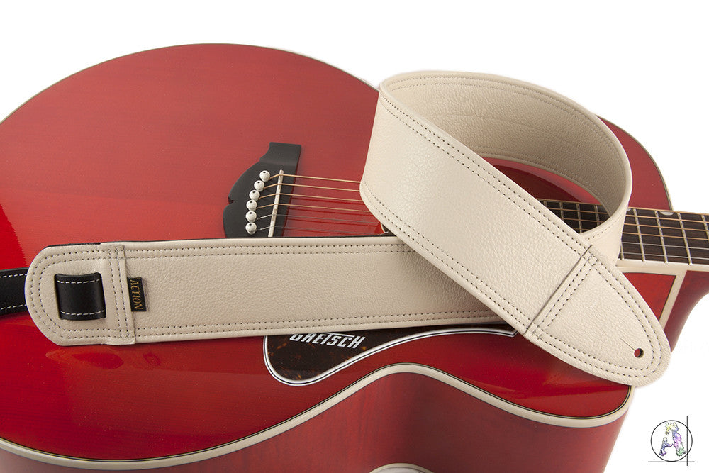Simply Classy Bone 100 Leather Guitar Strap