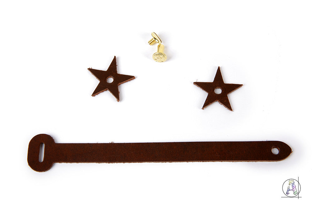 Action Headstock Strap - Brown Top Grain Leather