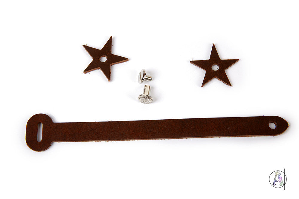 Action Headstock Strap - Brown Top Grain Leather