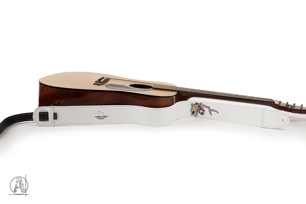 Party Shark Parrothead Embroidered Custom Guitar Strap