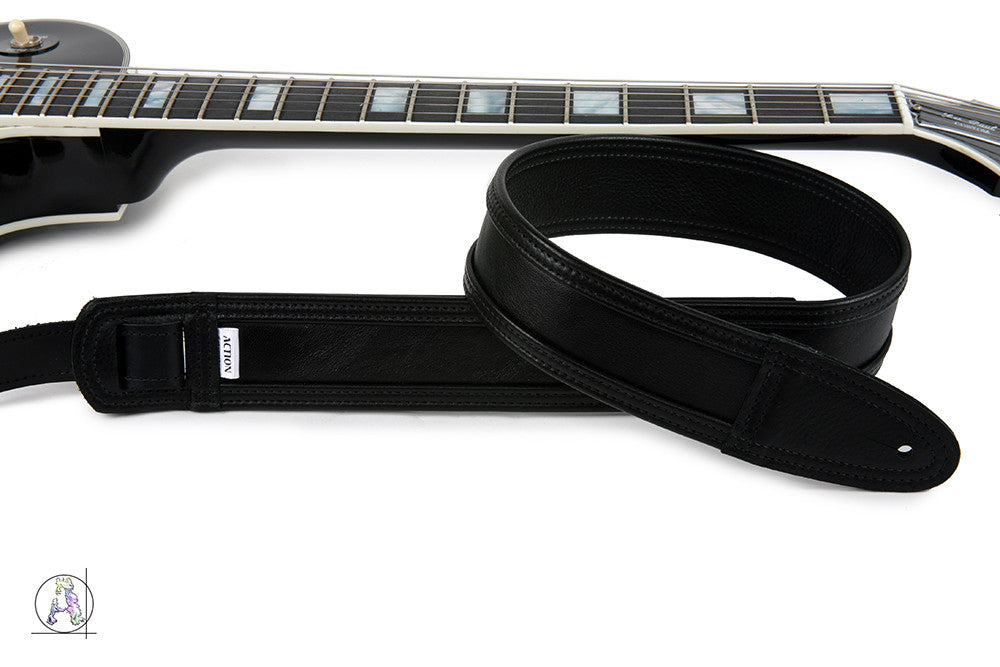 Blackheart 80 - Soft Cabretta Leather and Black Cowhide Guitar Strap