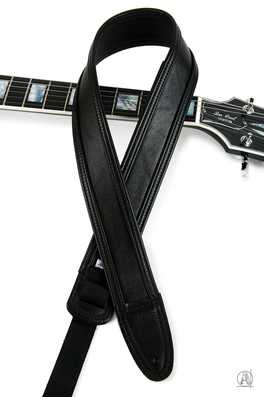 Blackheart 80 - Soft Cabretta Leather and Black Cowhide Guitar Strap