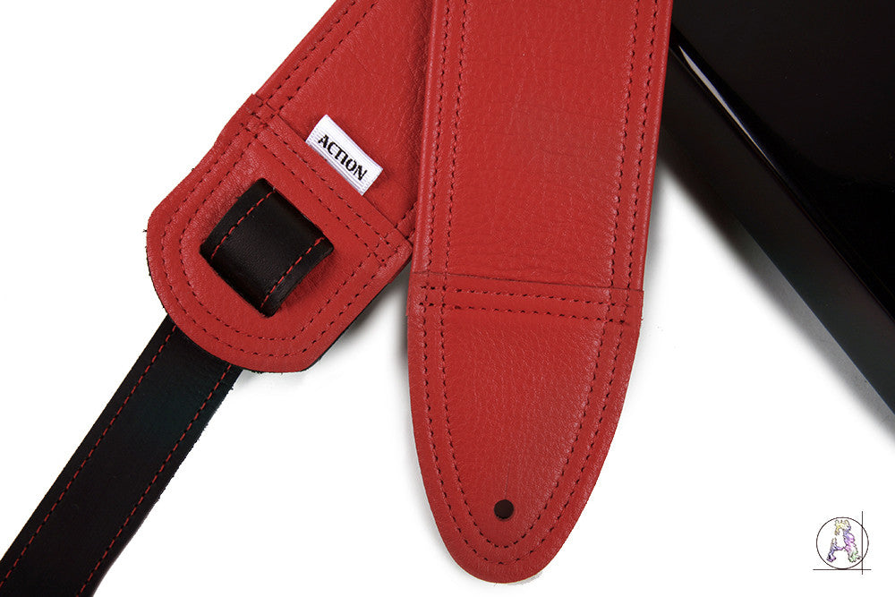 Simply Classy Red 100 Leather Guitar Strap