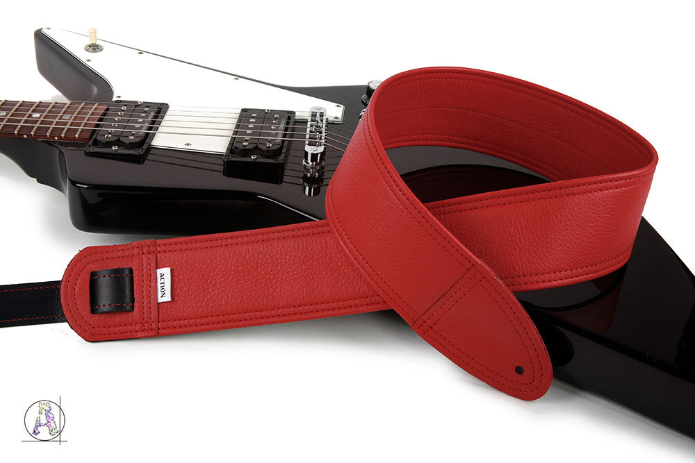 Simply Classy Red 100 Leather Guitar Strap