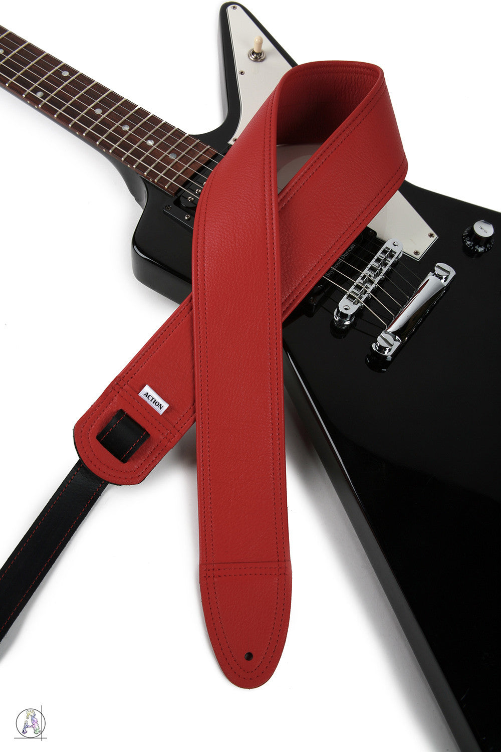 Simply Classy Red 100 Leather Guitar Strap