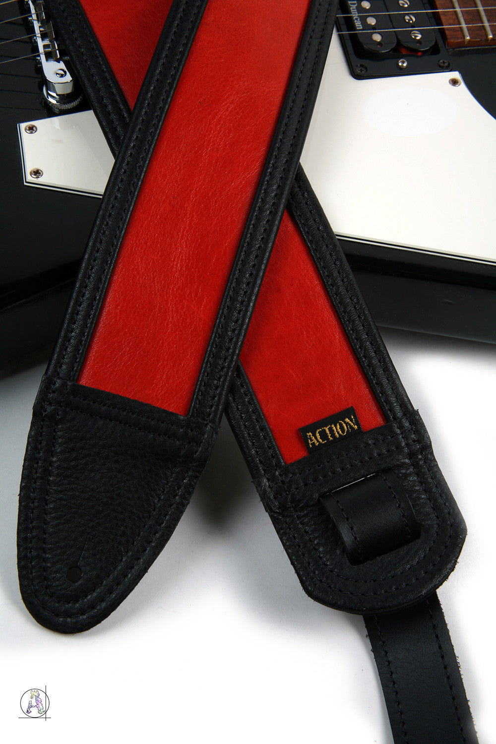 Limited Edition Echo Flame Red and Black Custom Guitar Strap