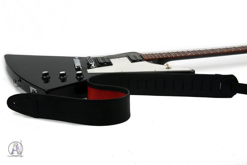 Limited Edition Echo Flame Red and Black Custom Guitar Strap