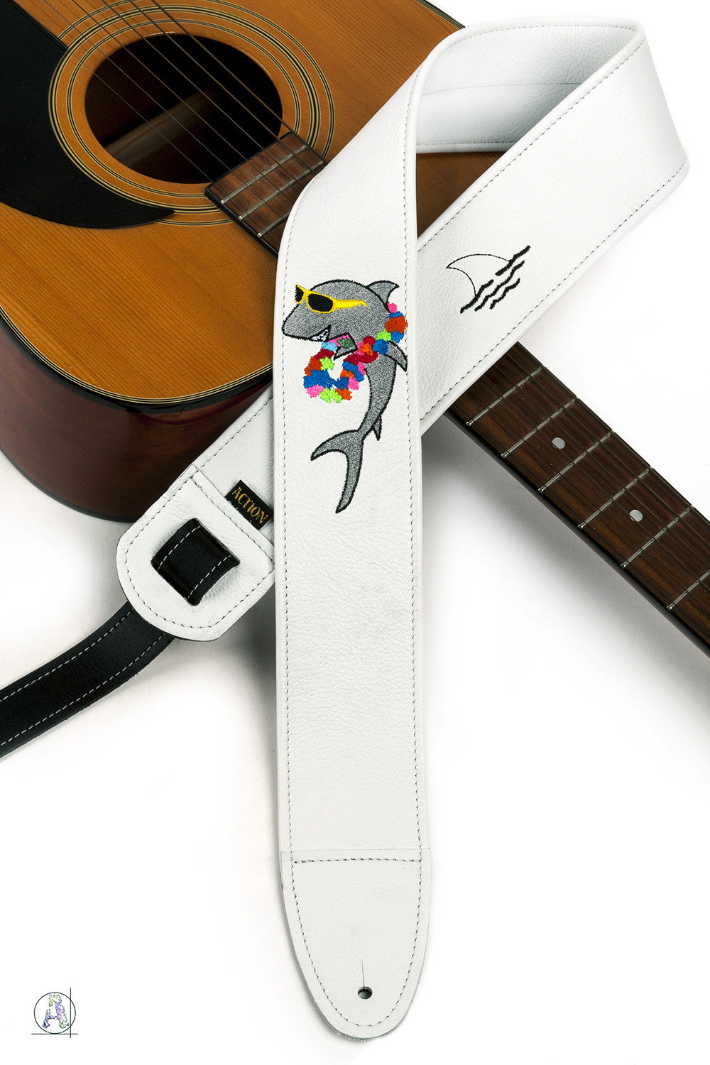 Party Shark Parrothead Embroidered Custom Guitar Strap