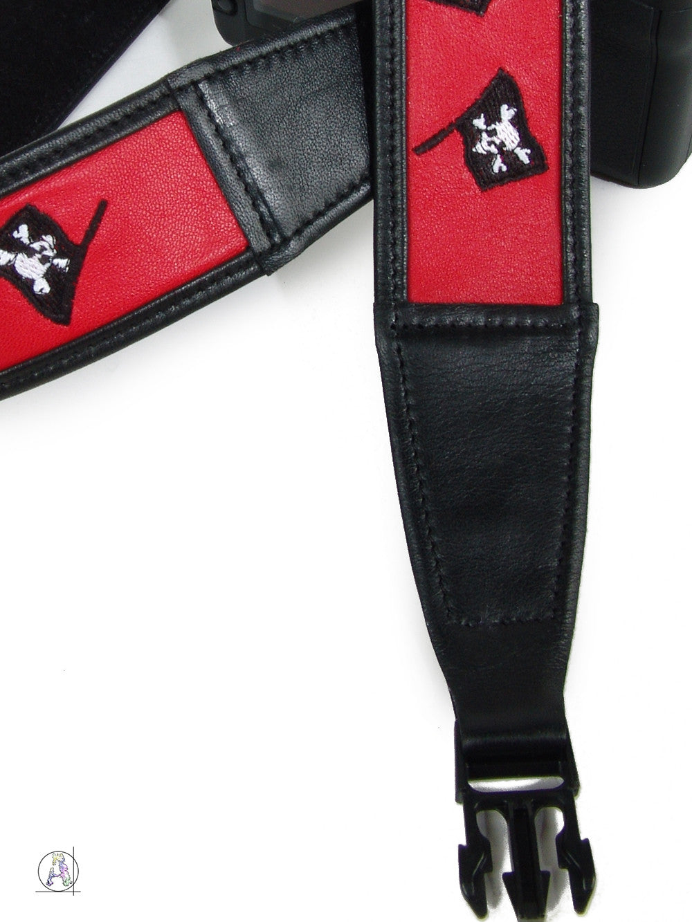 Embroidered Parrothead "Pirate" Leather Camera Strap